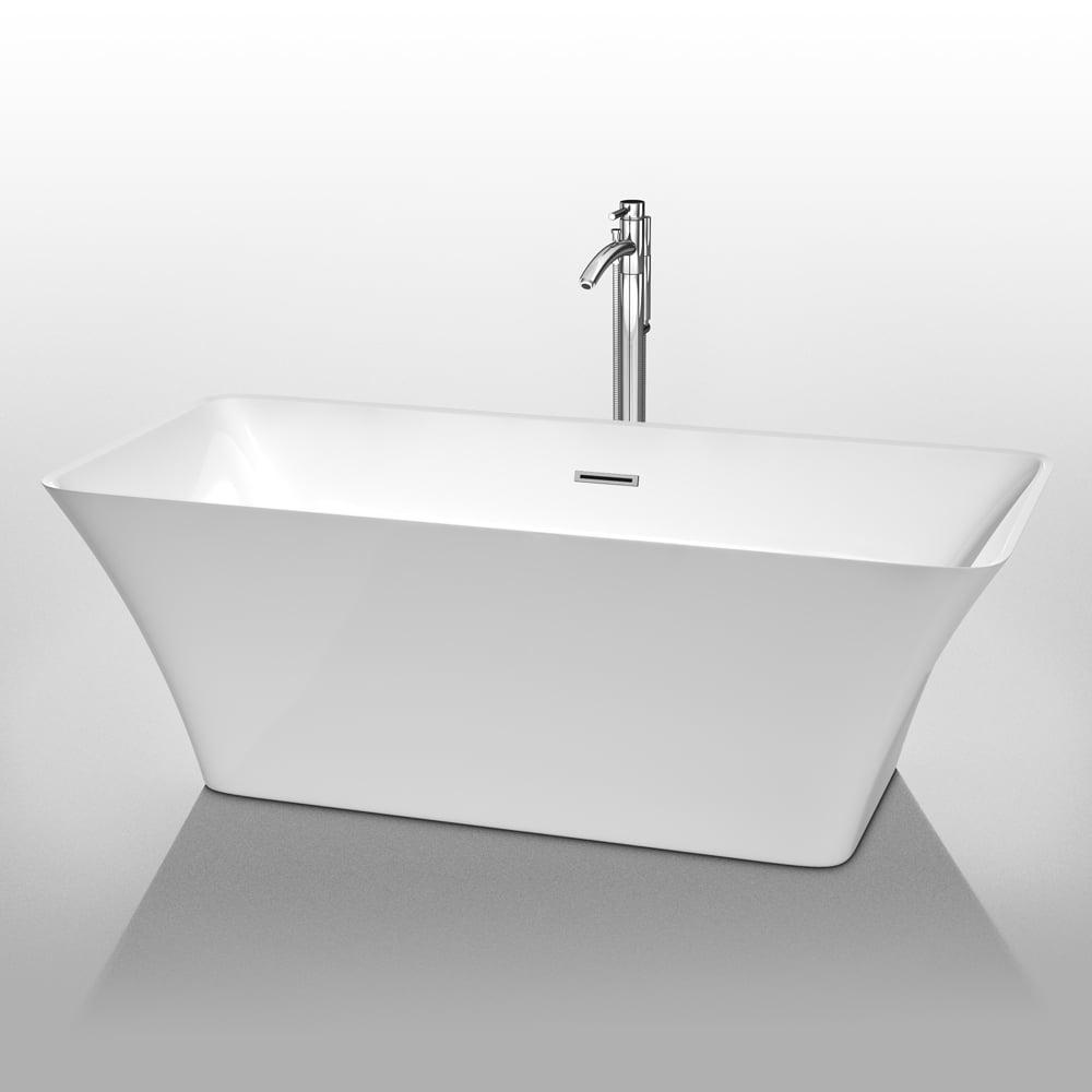 Tiffany 67'' x 30'' Freestanding Soaking Acrylic Bathtub