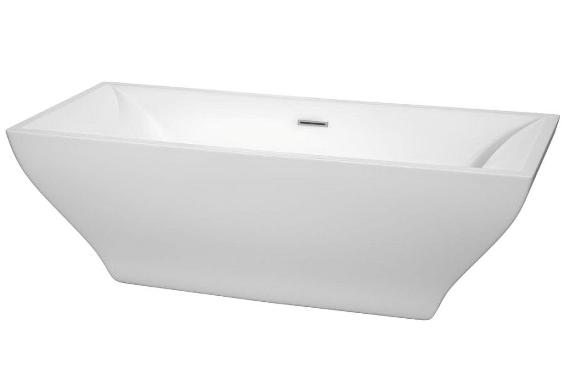 Maryam 71'' White Acrylic Freestanding Soaking Bathtub