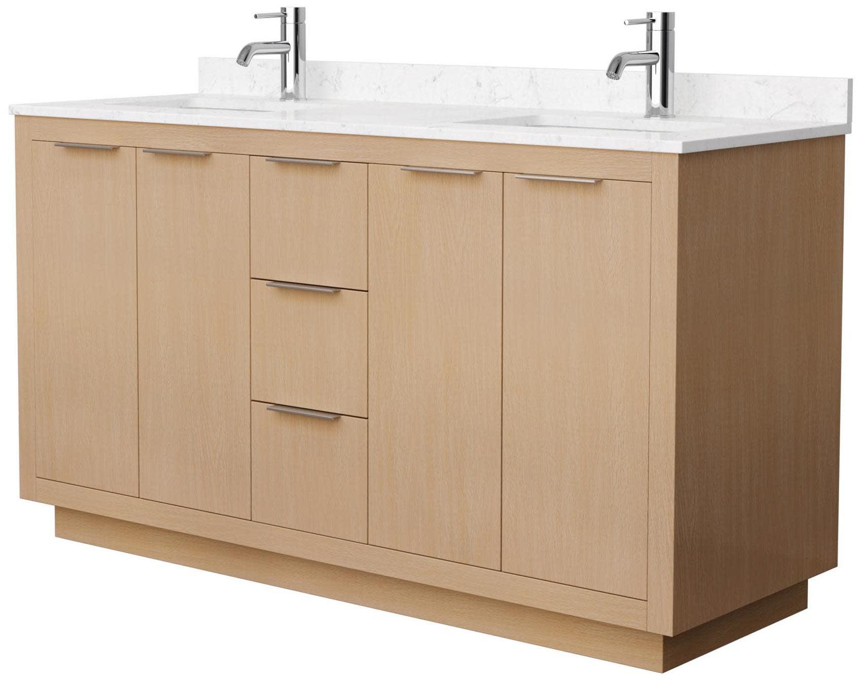 Maroni 60'' Double Bathroom Vanity with Marble Top