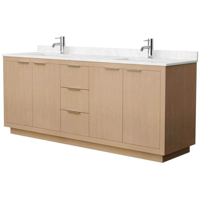 Wyndham Collection Maroni 80'' Double Bathroom Vanity with Marble Top