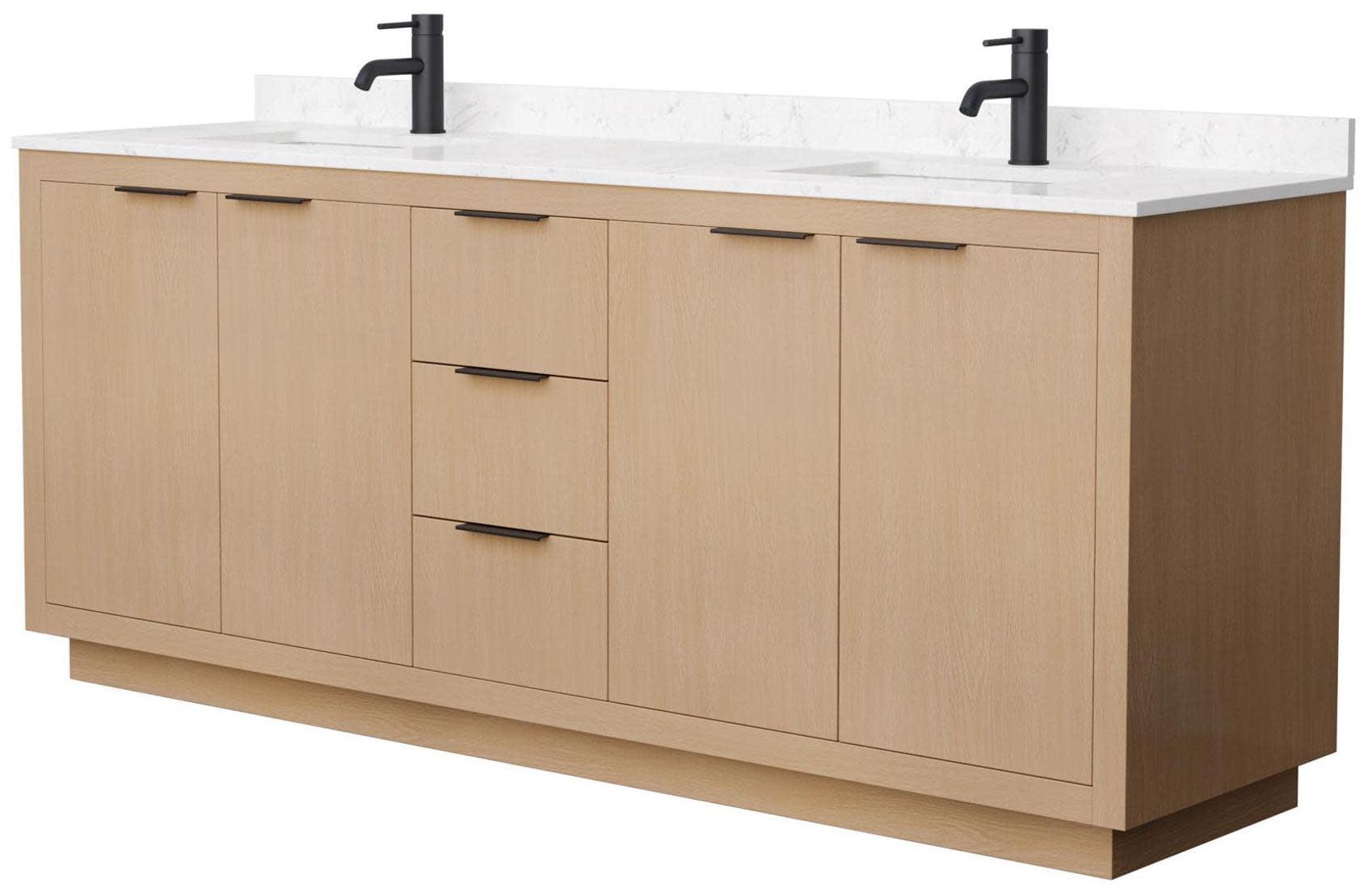 Wyndham Collection Maroni 80'' Double Bathroom Vanity with Marble Top