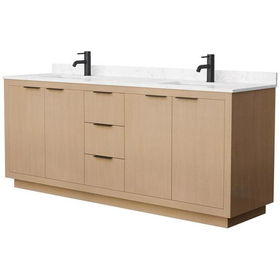 Wyndham Collection Maroni 80'' Double Bathroom Vanity with Marble Top