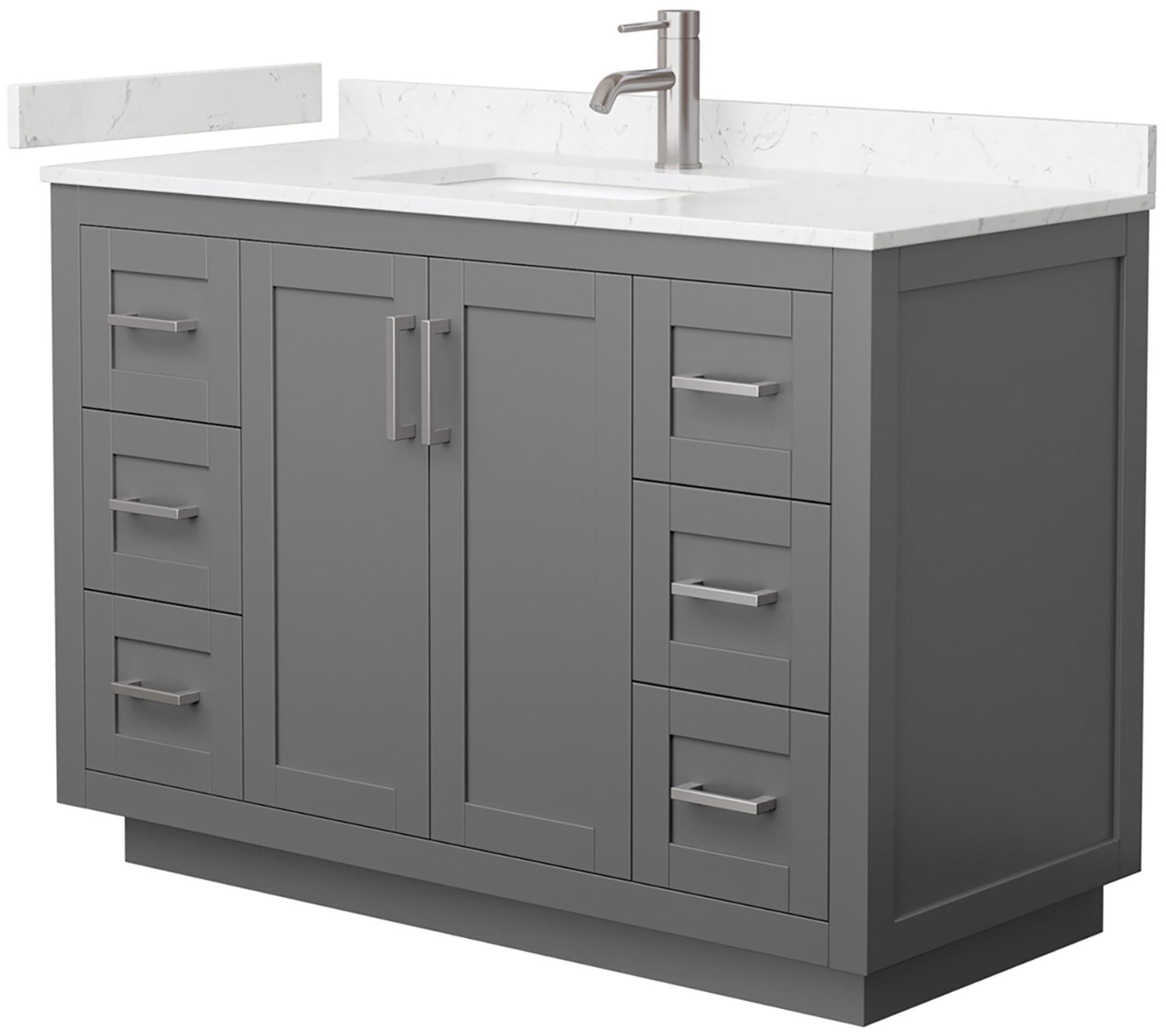 Wyndham Collection Miranda 48" Freestanding Single Bathroom Vanity with Cultured Marble Top