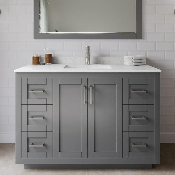 Wyndham Collection Miranda 48" Freestanding Single Bathroom Vanity with Cultured Marble Top