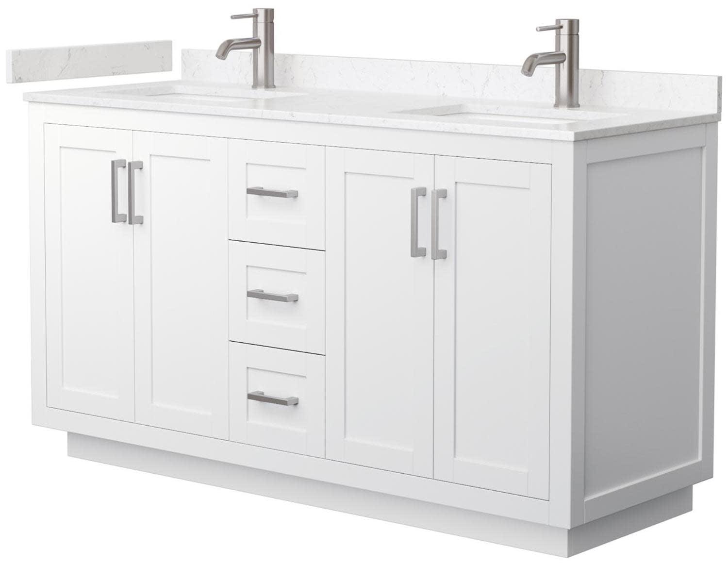 Miranda 60'' Double Bathroom Vanity with Marble Top