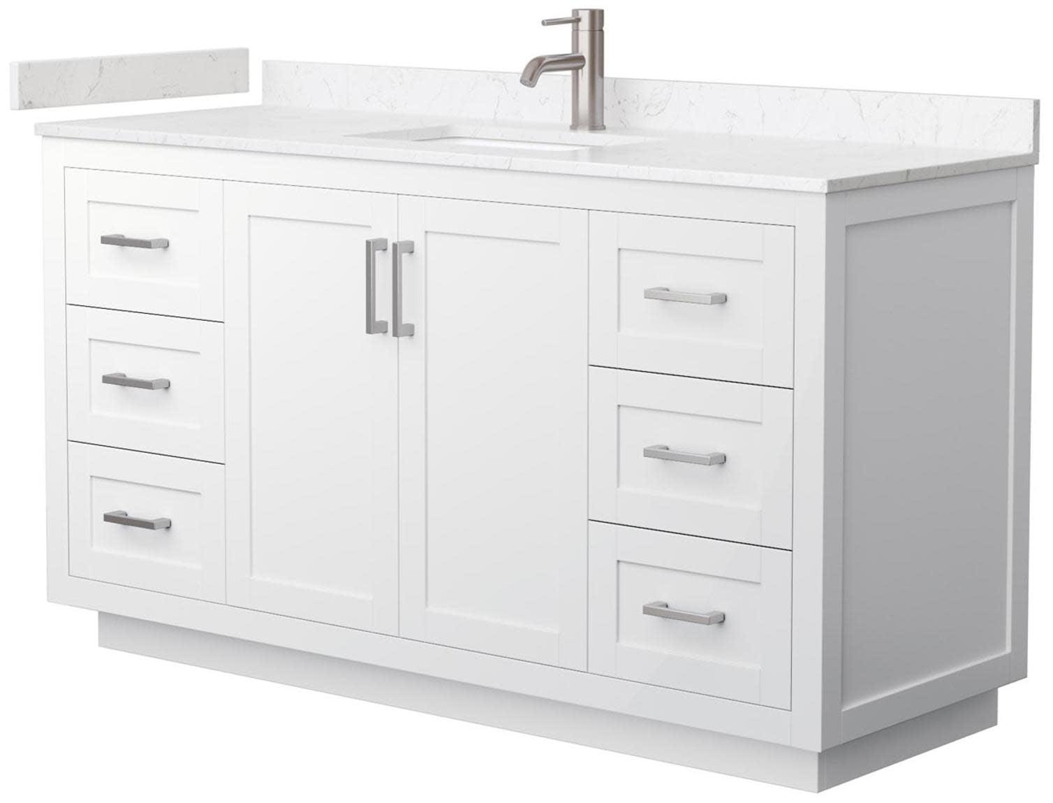 Miranda 60" Freestanding Single Bathroom Vanity with Cultured Marble Top