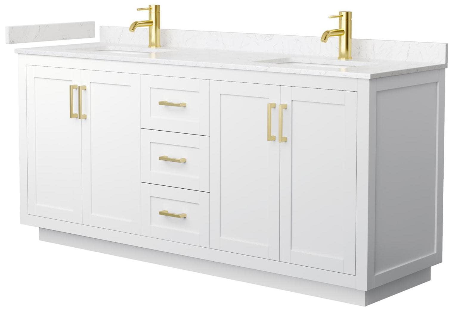 Miranda 72'' Double Bathroom Vanity with Marble Top