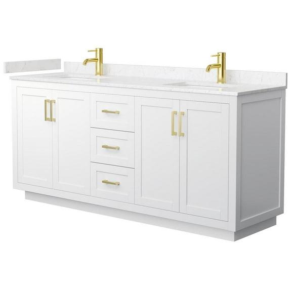 Wyndham Collection Miranda 72" Freestanding Double Bathroom Vanity with Cultured Marble Top