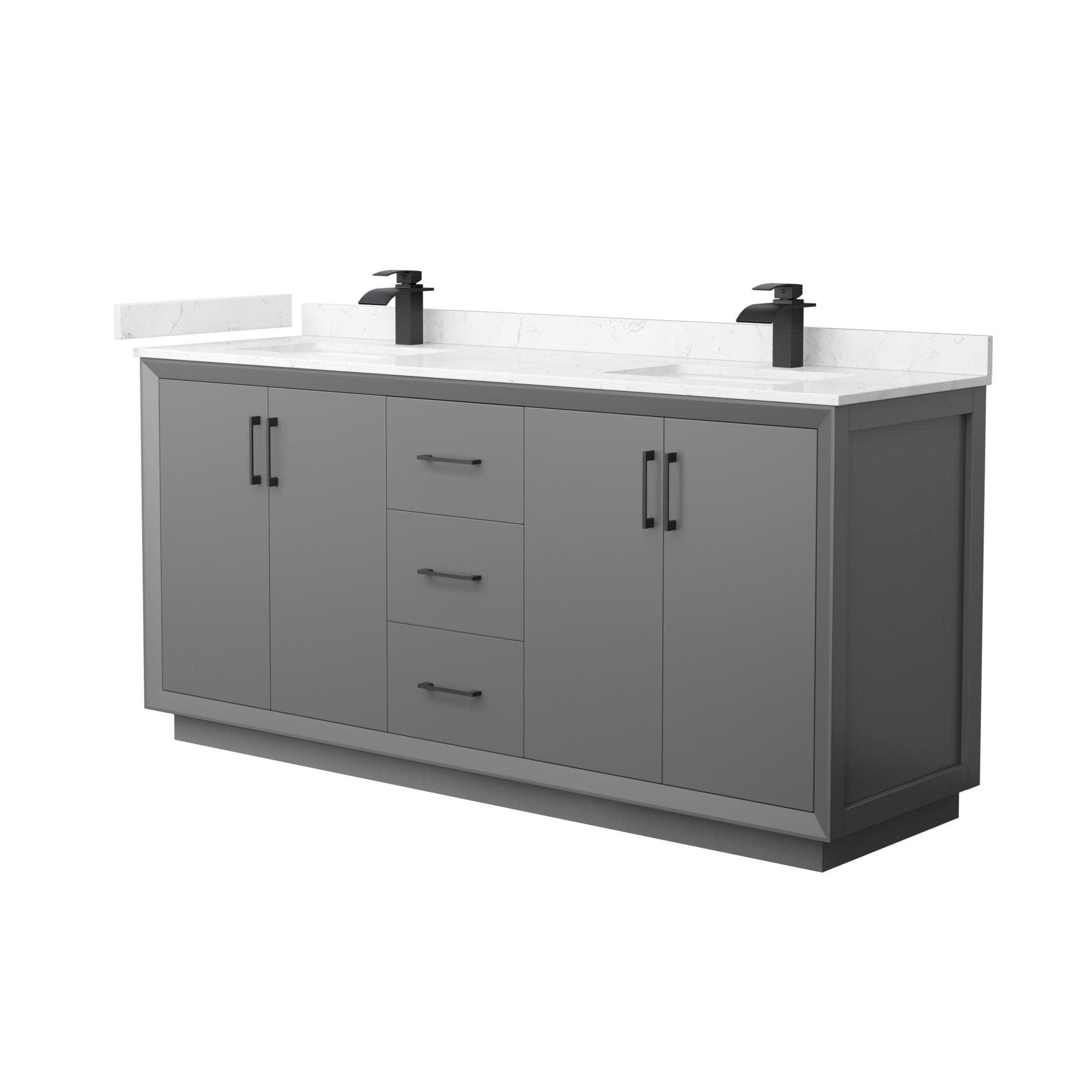 Wyndham Collection 72'' Double Bathroom Vanity with Cultured Marble Top