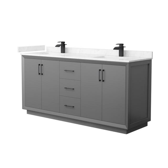 Wyndham Collection 72'' Double Bathroom Vanity with Cultured Marble Top