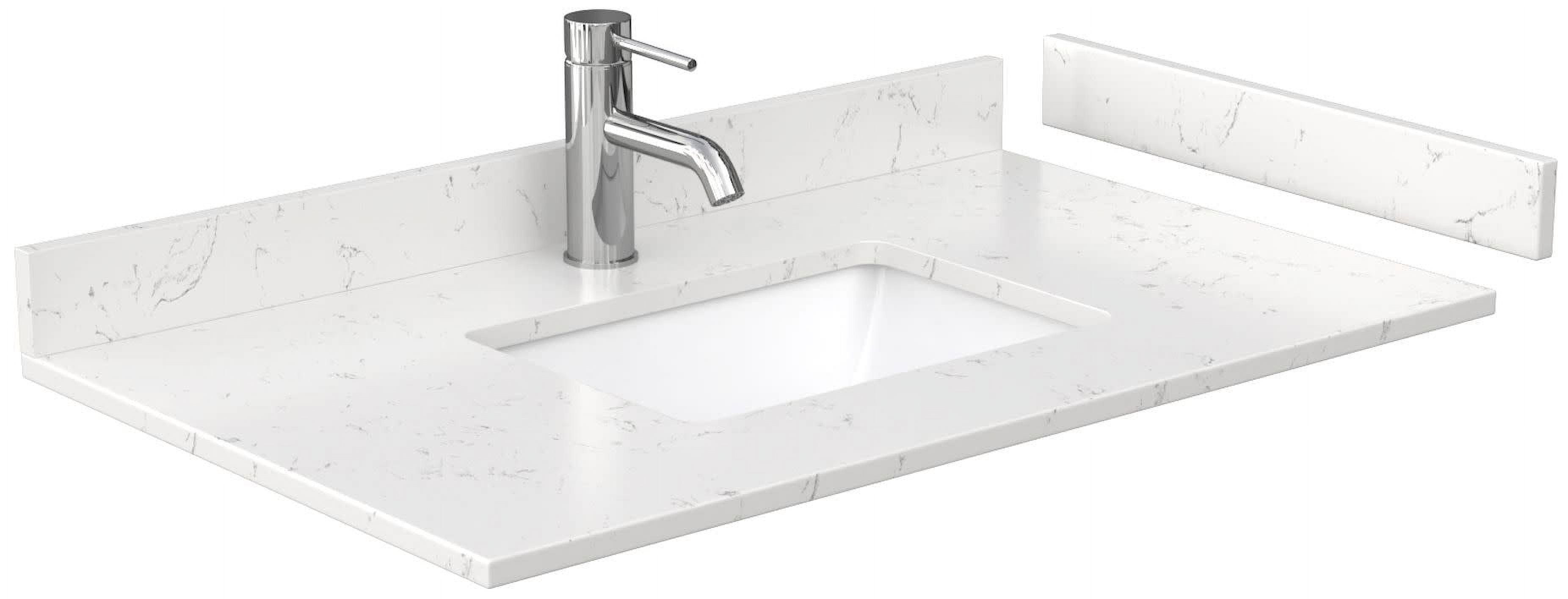 Carrara Cultured Marble 36" Single Vanity Top with Sink