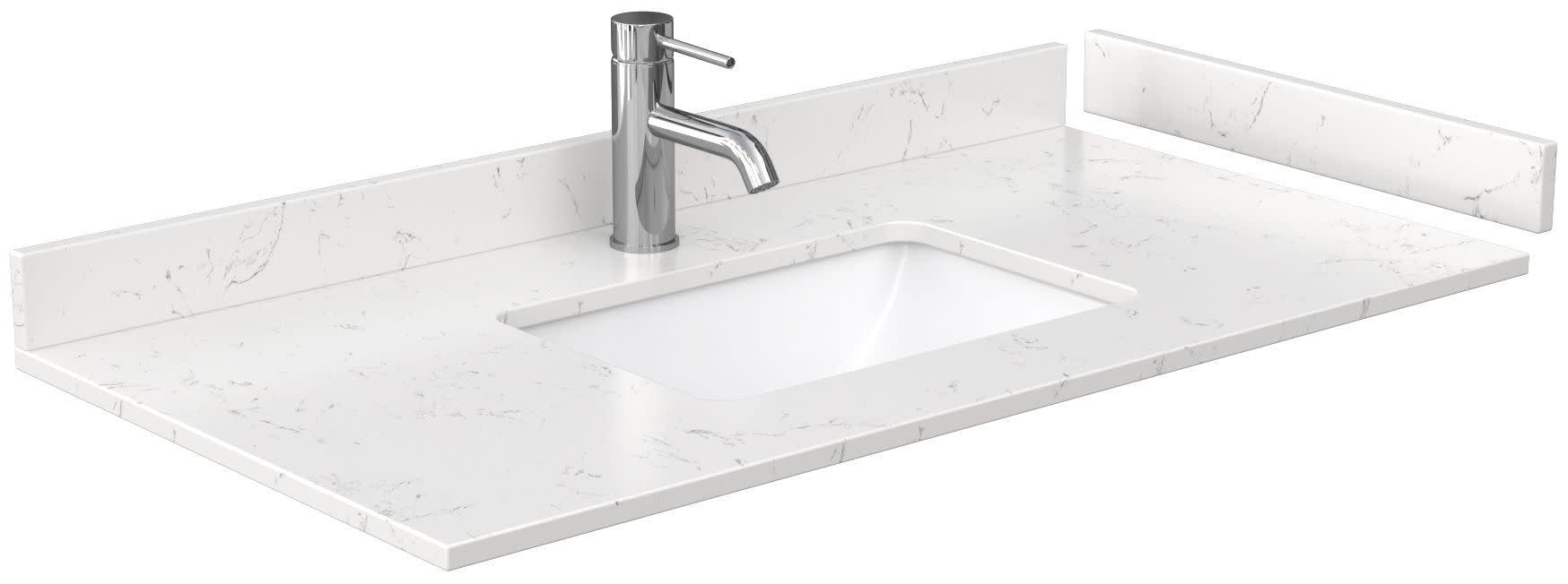 Carrara Cultured Marble 42" Single Vanity Top with Basin