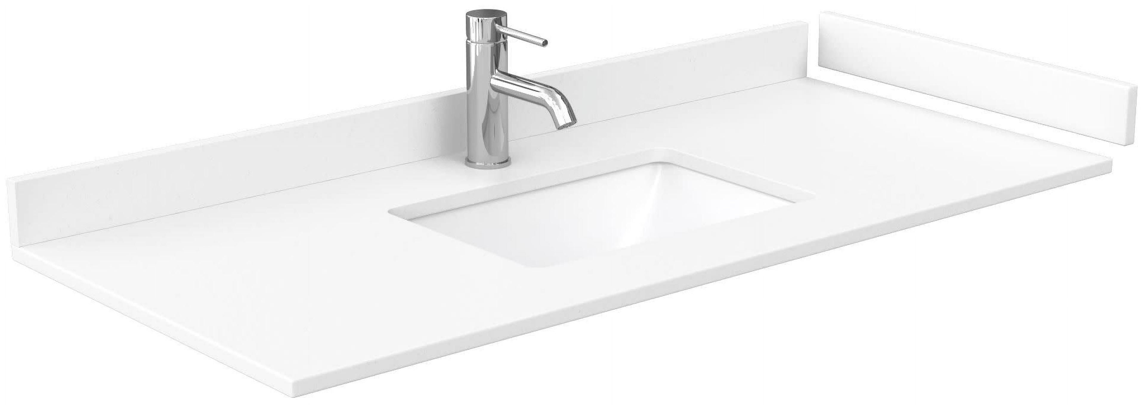 White Cultured Marble 48" Single Vanity Top with Undermount Sink