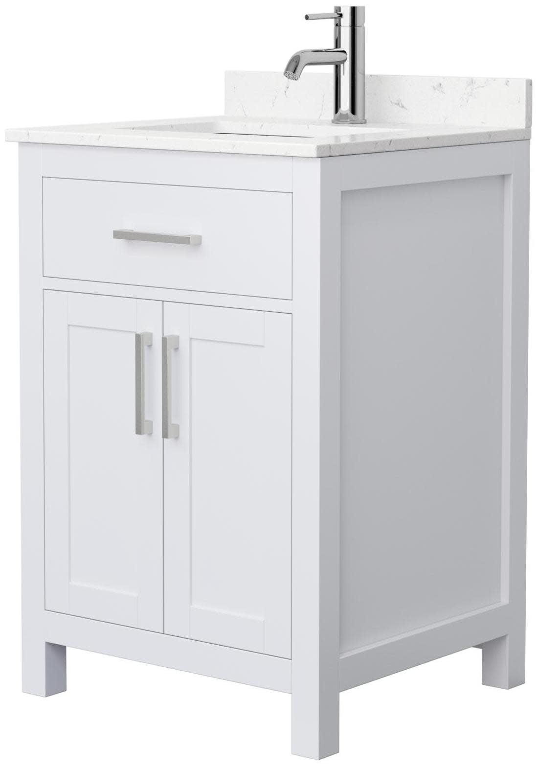 Wyndham Collection Beckett 24" Freestanding Single Bathroom Vanity with Cultured Marble Top