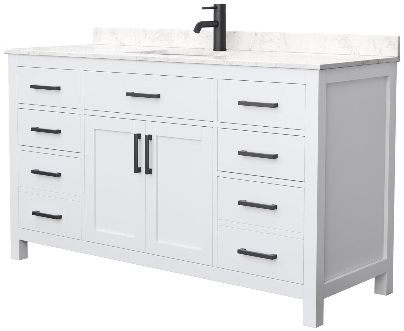 Beckett 60" Freestanding Single Bathroom Vanity with Cultured Marble Top