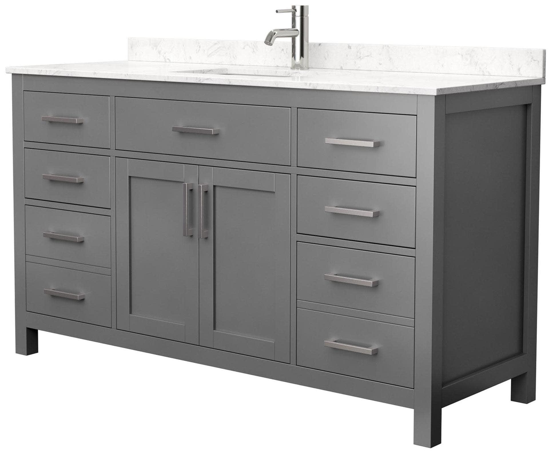 Beckett 60'' Single Bathroom Vanity with Marble Top