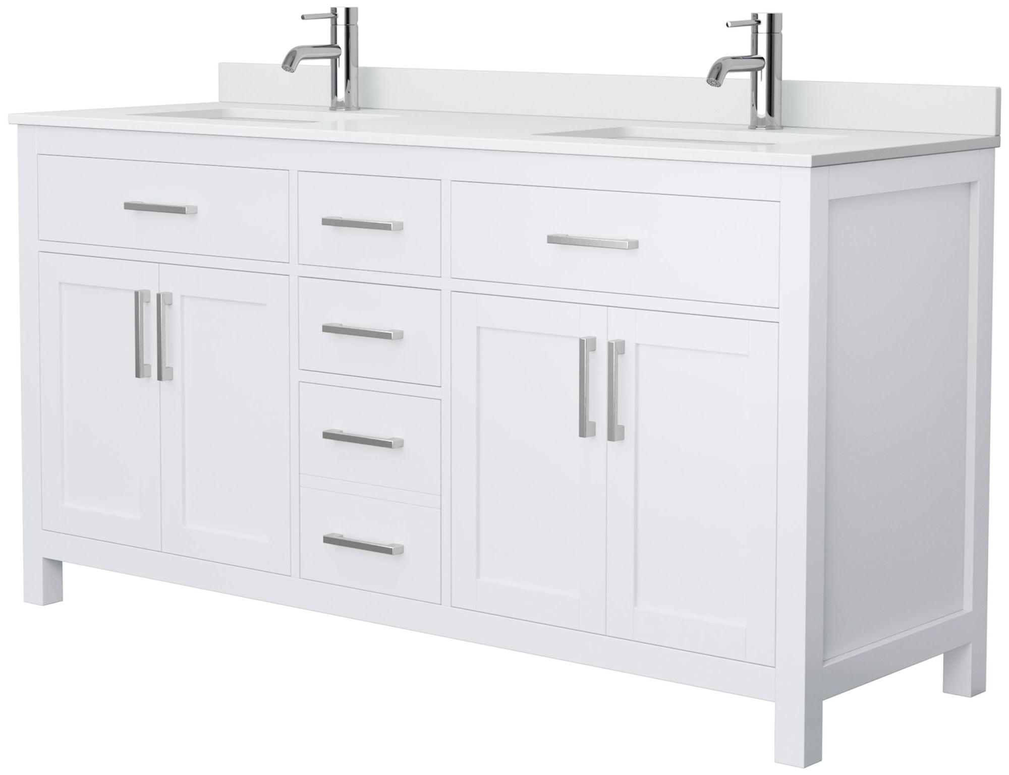 Beckett 66'' Double Bathroom Vanity with Marble Top