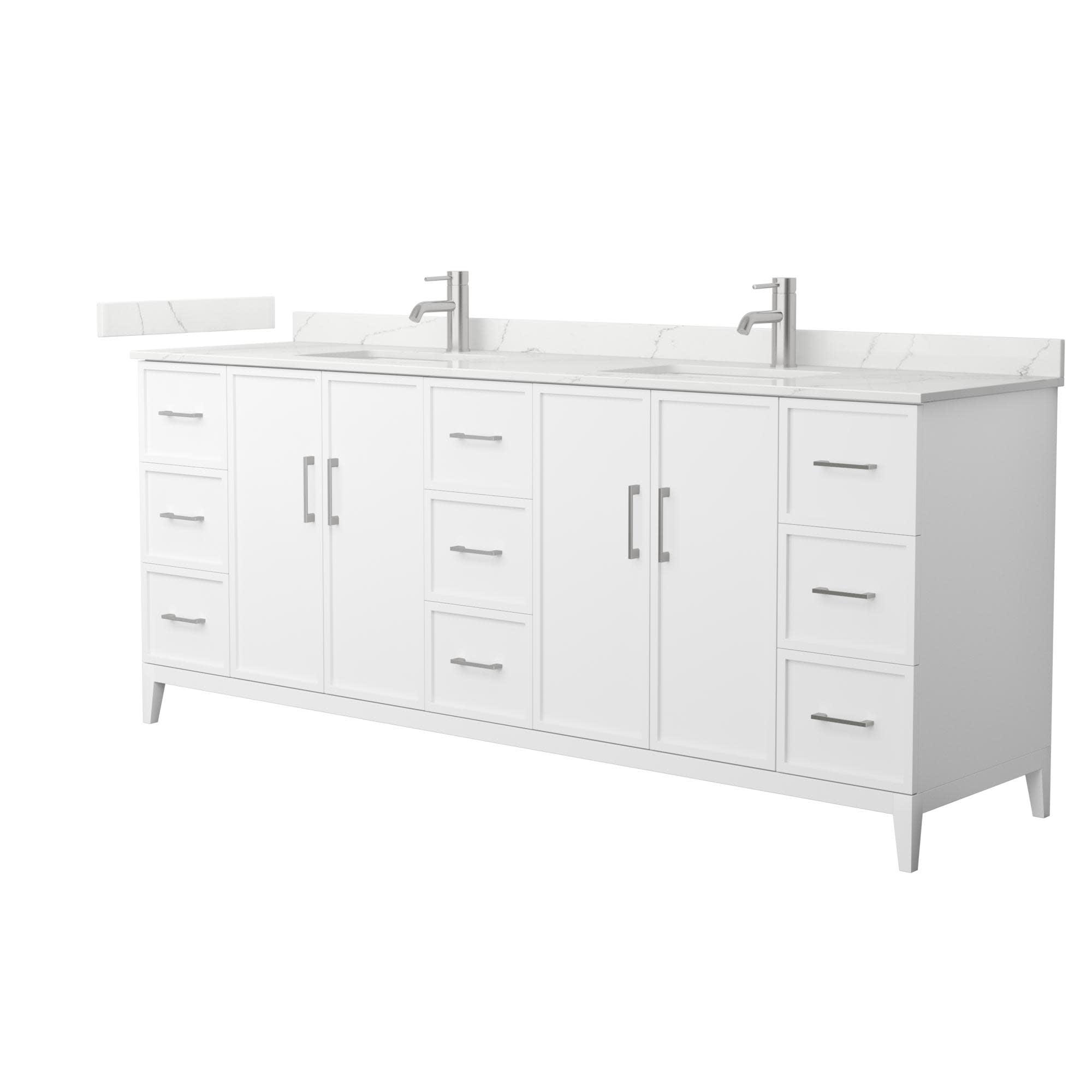 Wyndham Collection Elan 84'' Double Bathroom Vanity with Quartz Top