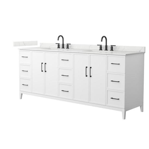 Wyndham Collection Elan 84'' Double Bathroom Vanity with Quartz Top