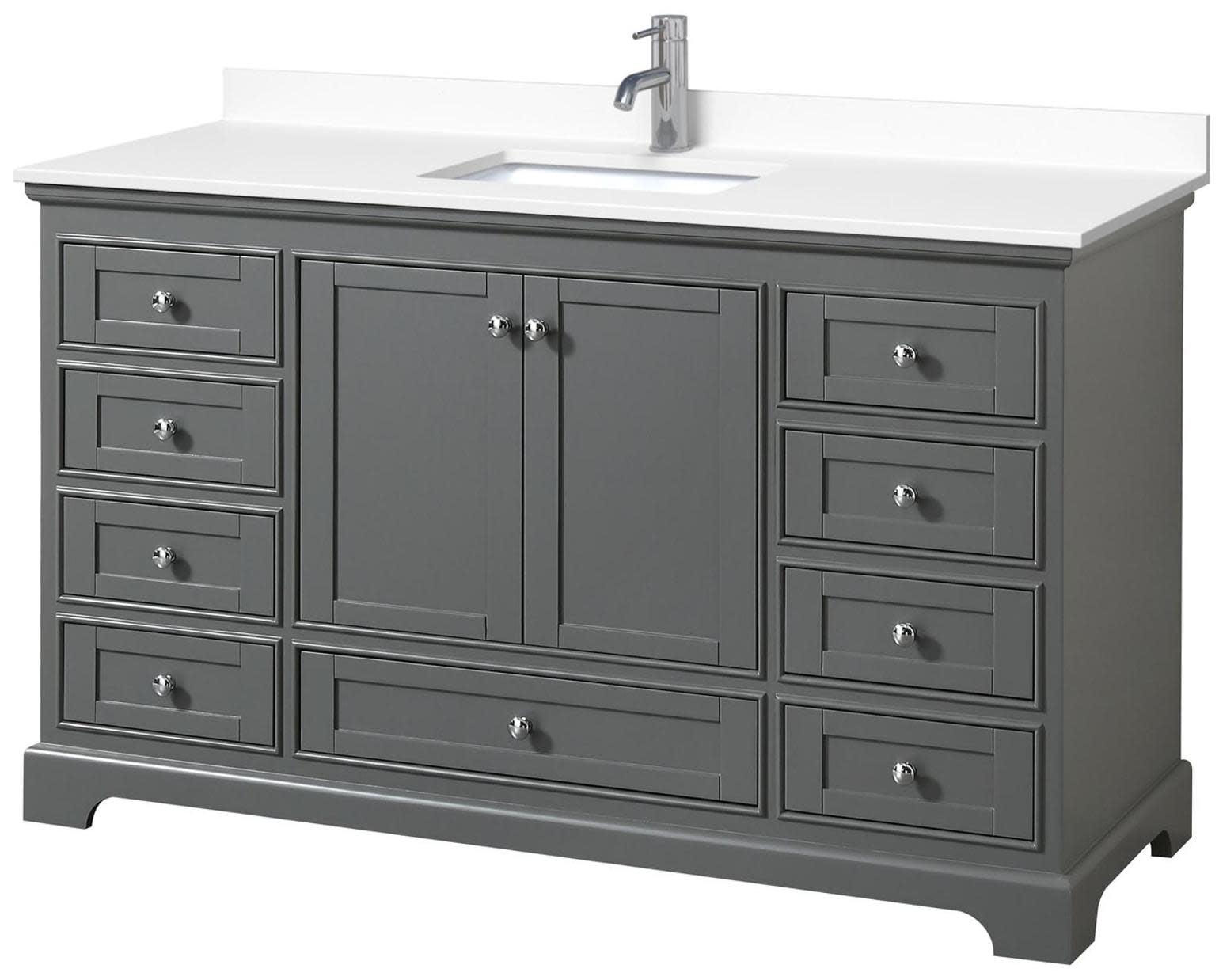 Deborah 60'' Single Bathroom Vanity with Marble Top