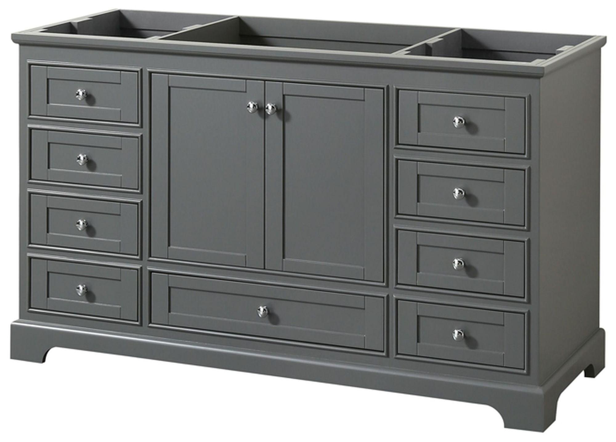 Deborah Dark Gray 59" Freestanding Single Bathroom Vanity Base