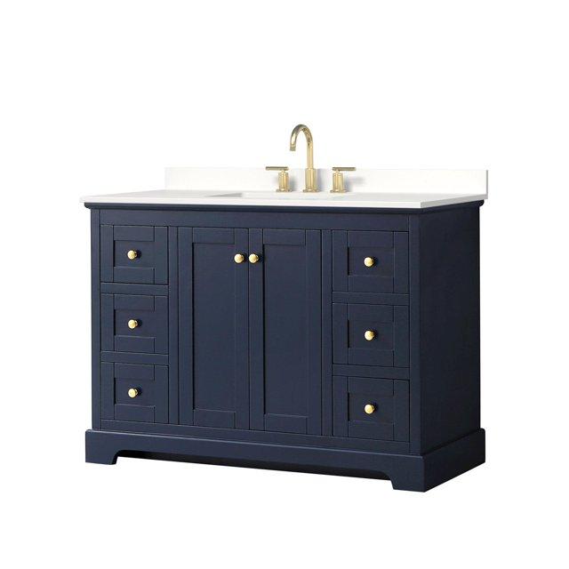 Wyndham Collection Avery 48'' Single Bathroom Vanity with Quartz Top