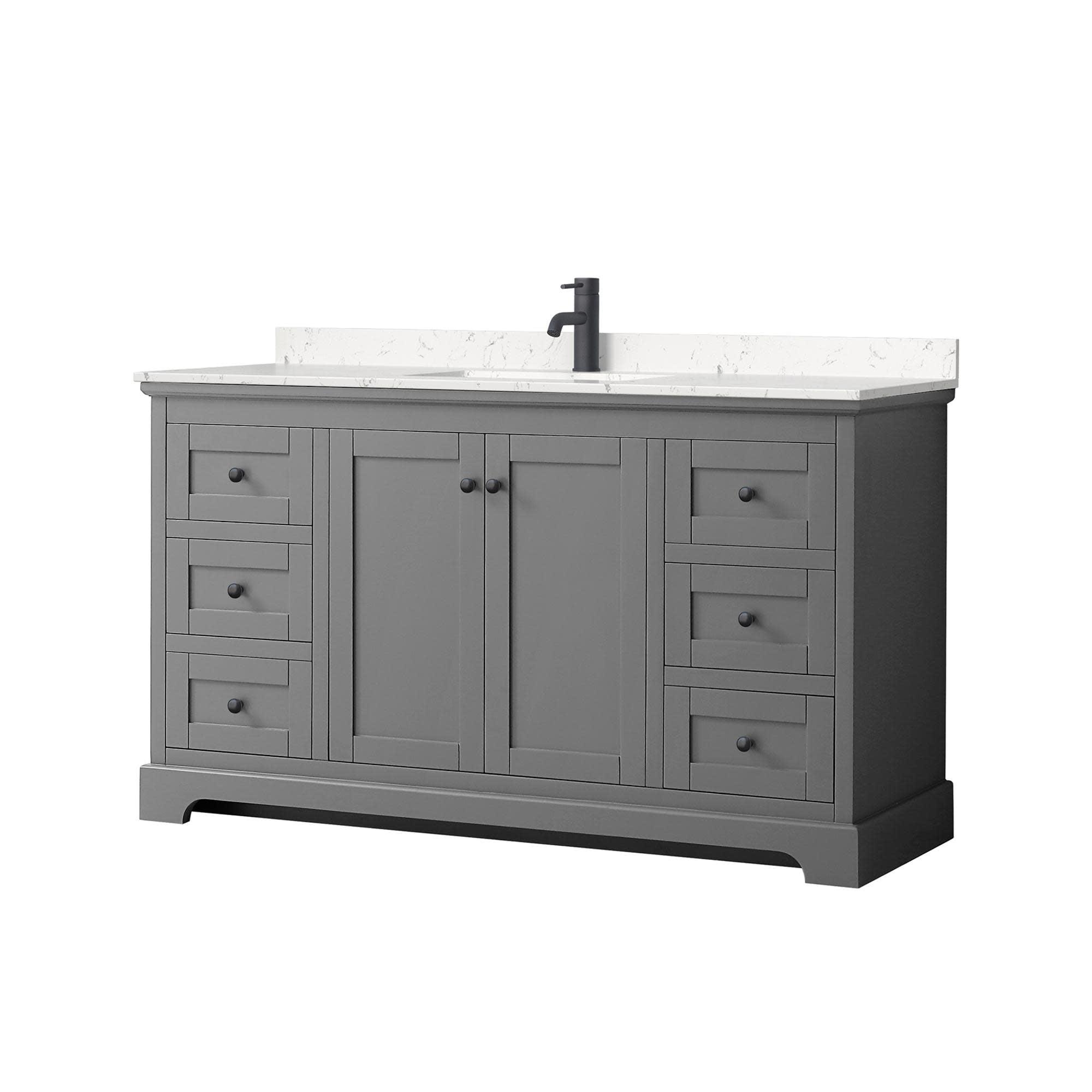 Wyndham Collection Avery 60'' Single Bathroom Vanity with Top