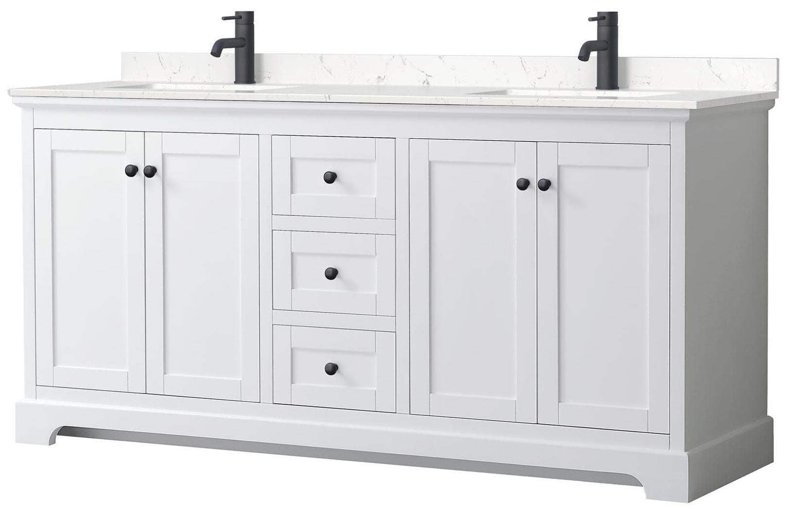 Avery 72'' Double Bathroom Vanity with Marble Top