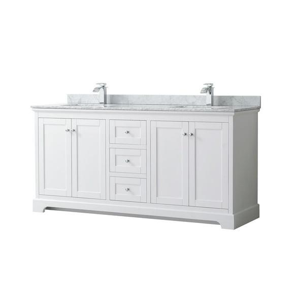 Wyndham Collection Avery 72'' Double Bathroom Vanity with Stone Top