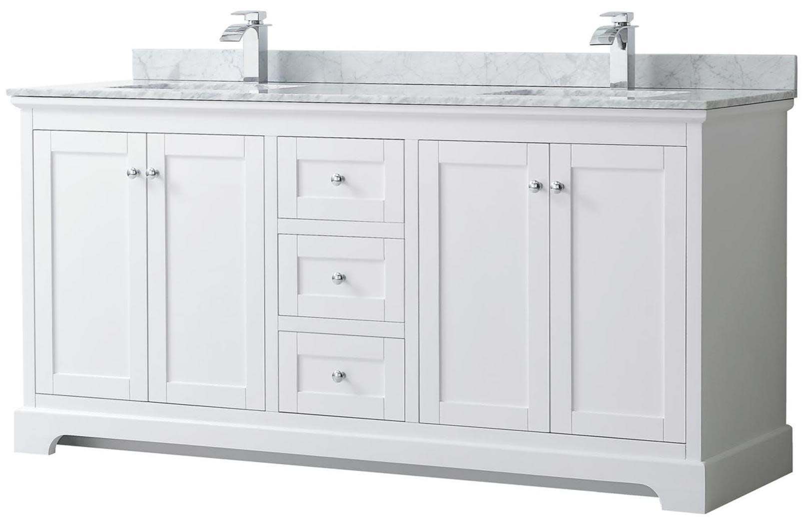 Avery 72'' Double Bathroom Vanity with Stone Top