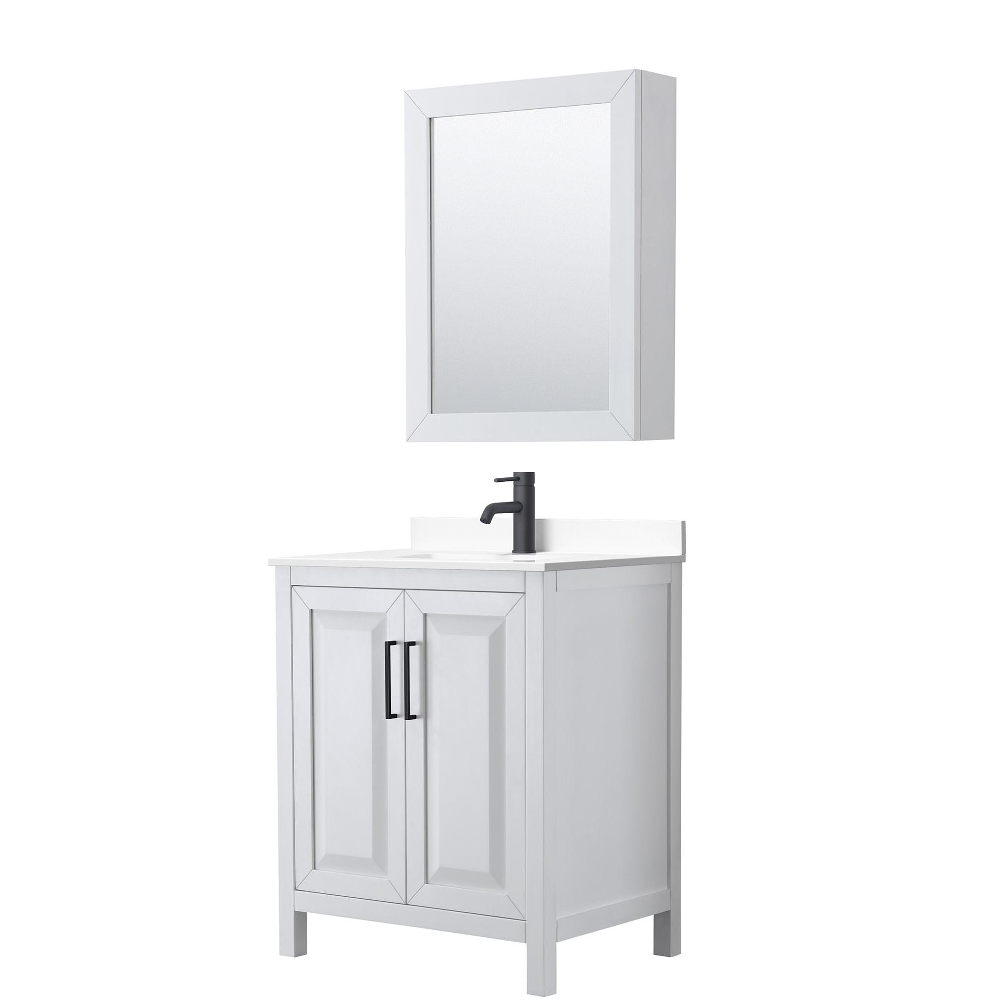 Daria 30" White Freestanding Single Vanity with Cultured Marble Top