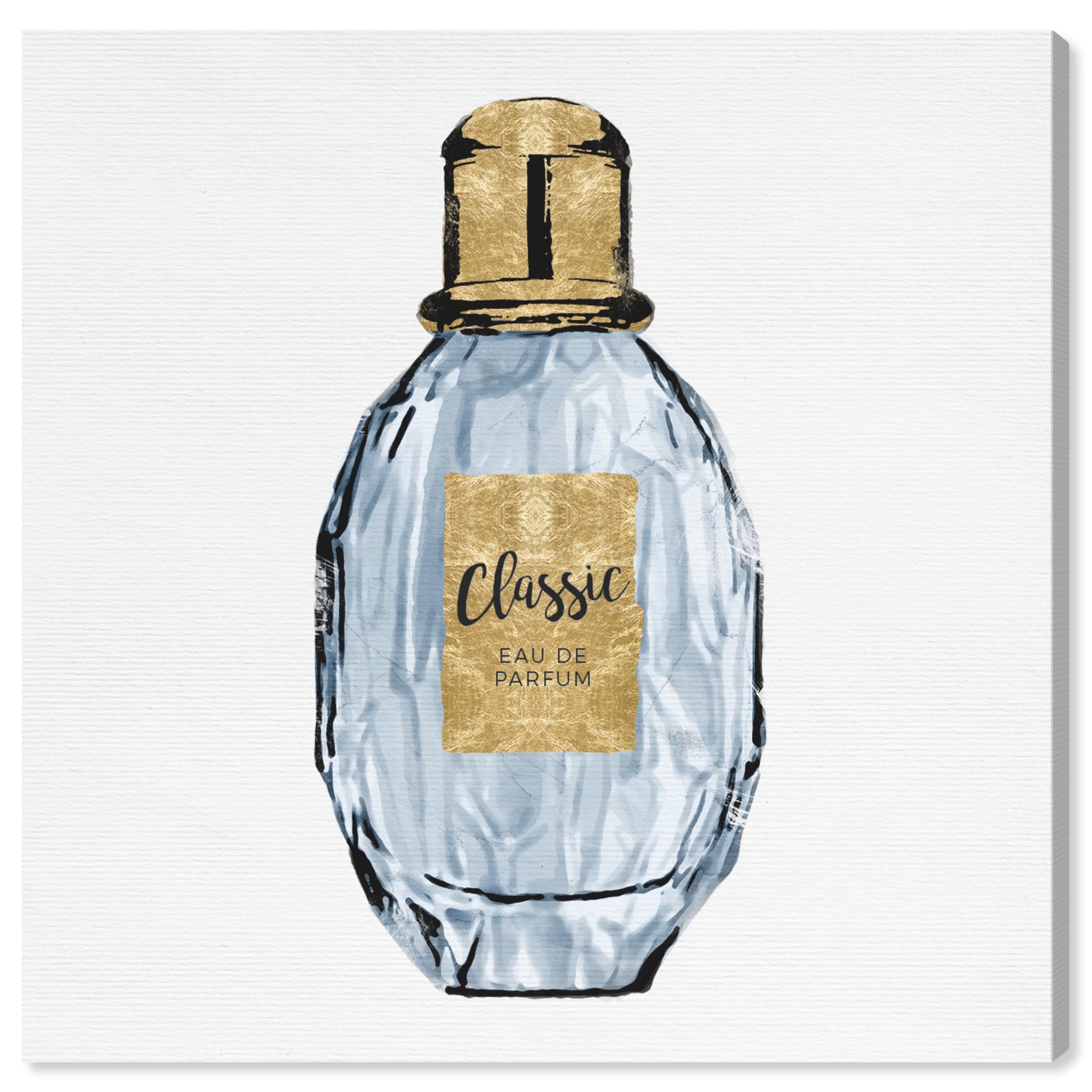 Wynwood Studio Canvas Gold Perfume III Fashion and Glam Perfumes Wall Art Canvas Print Gold Metallic Gold 12x12