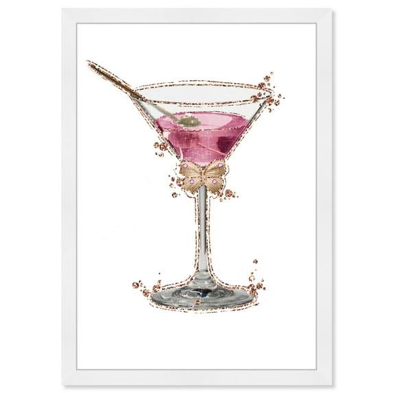 Wynwood Studio Prints Glimmering Martini Drinks and Spirits Cocktails Wall Art Canvas Print Pink Dark Pink 13x19