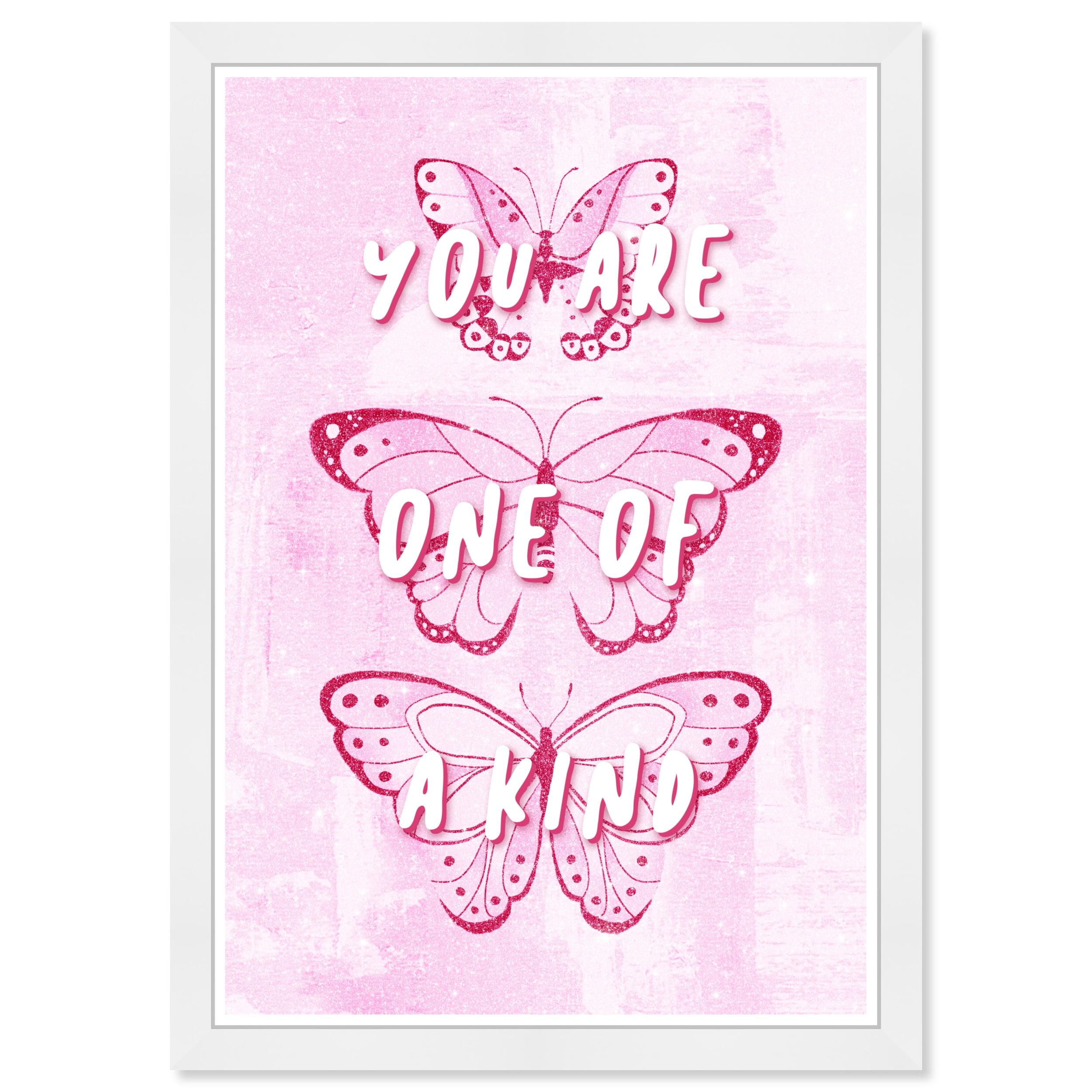 Wynwood Studio Prints Pink Butterflies Animals Insects Wall Art Canvas Print Pink Pastel Pink 13x19
