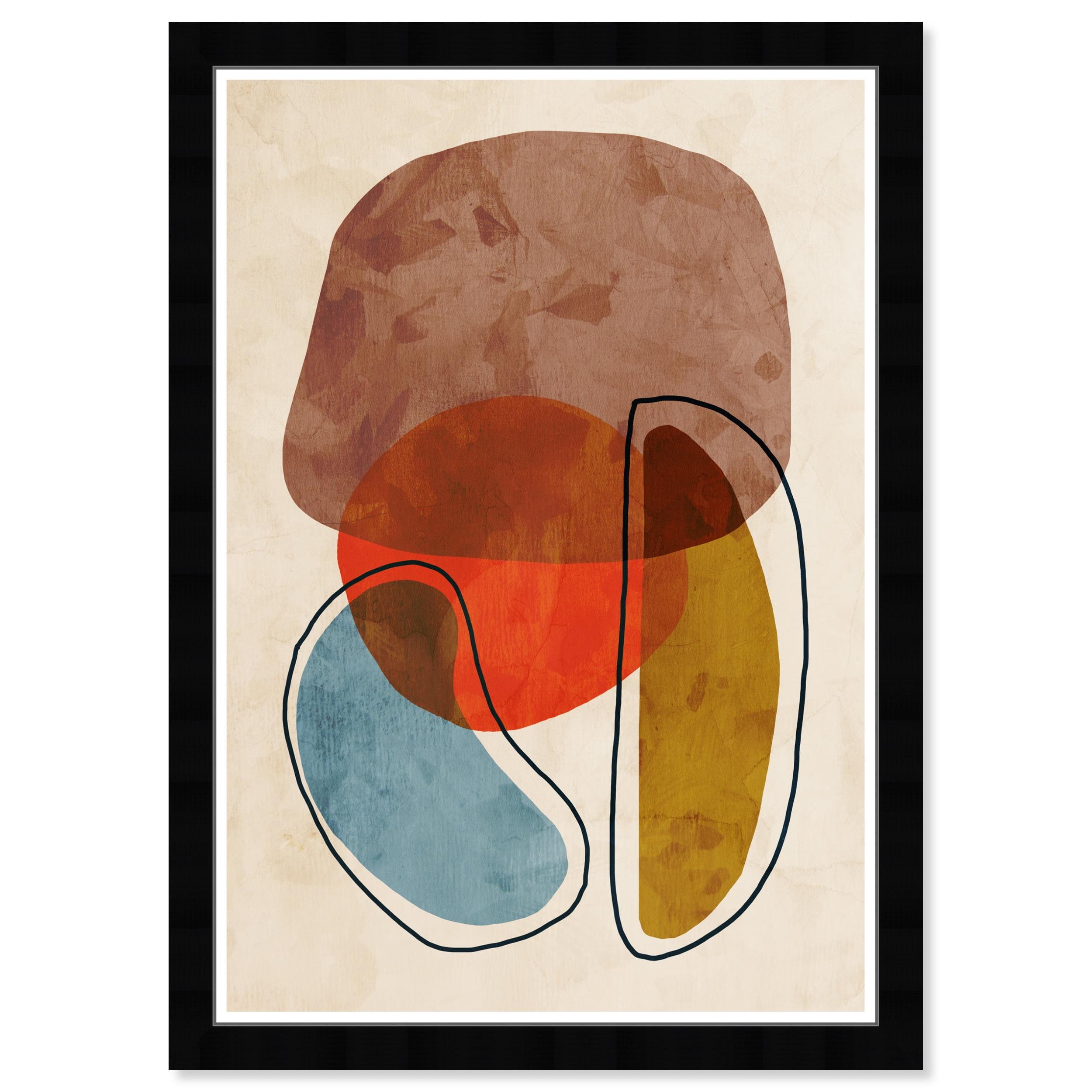 13" x 19" Shaped Together Abstract Framed Wall Art Brown - Wynwood Studio