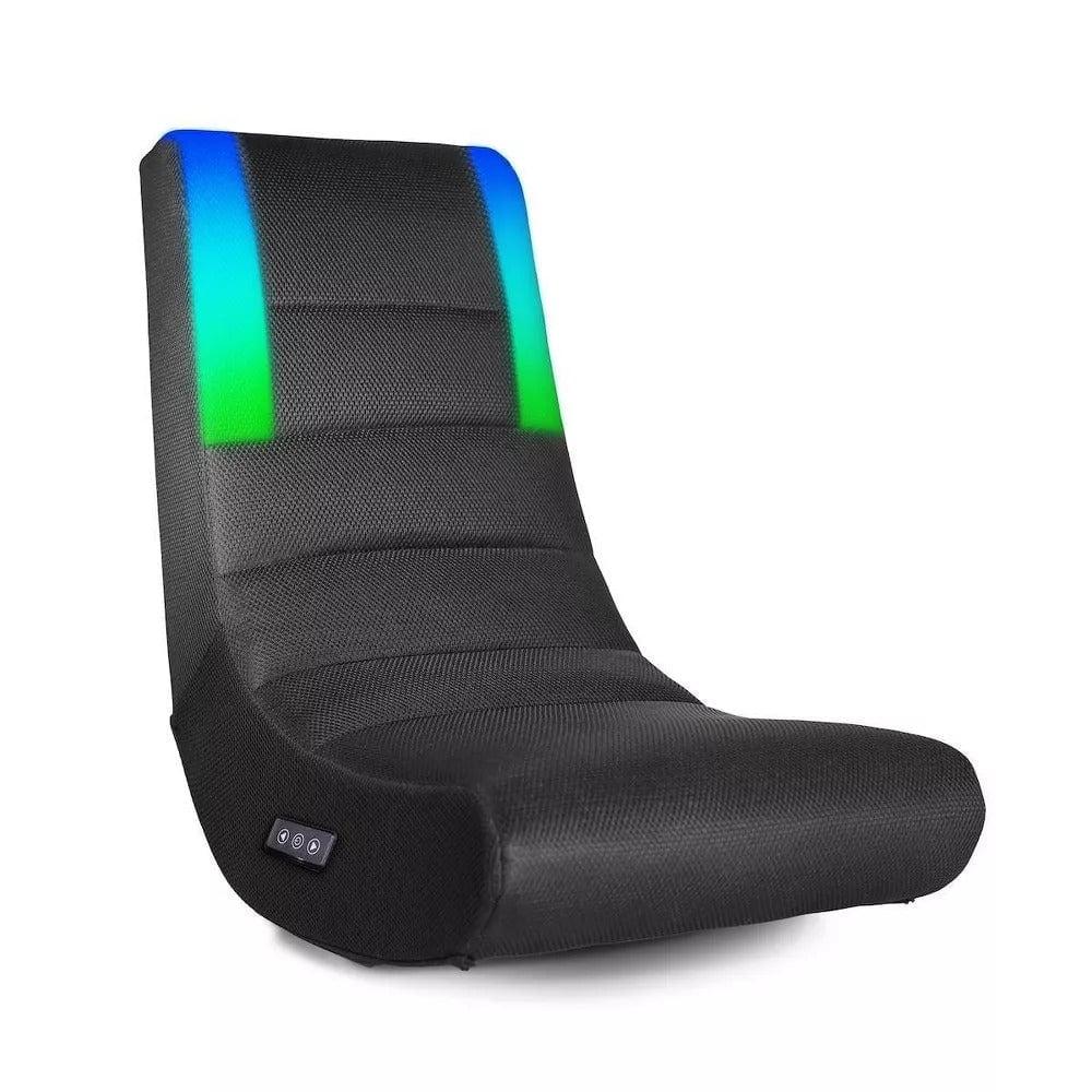 X Rocker Gaming Chair with Built-in Lighting Black: Armless, Interactive Rocker for Teens, No Assembly