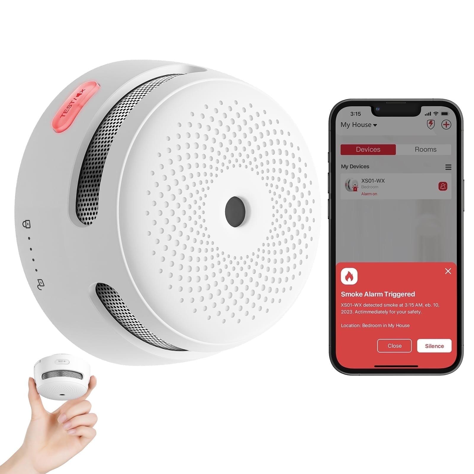 X-Sense Wi-Fi Smart Smoke Detector Fire Alarm with Replaceable Battery, Real-Time App Notifications, XS01-WX, 1-Pack