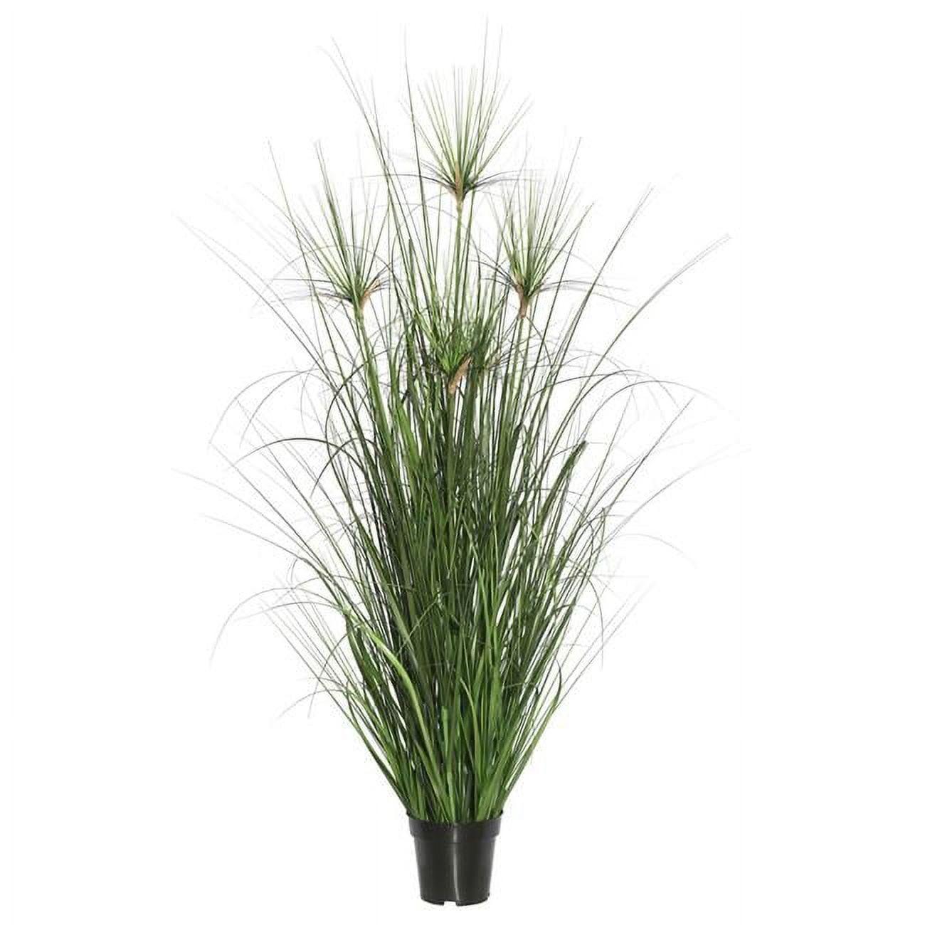 24'' Green PVC Artificial Grass Plant in Black Pot