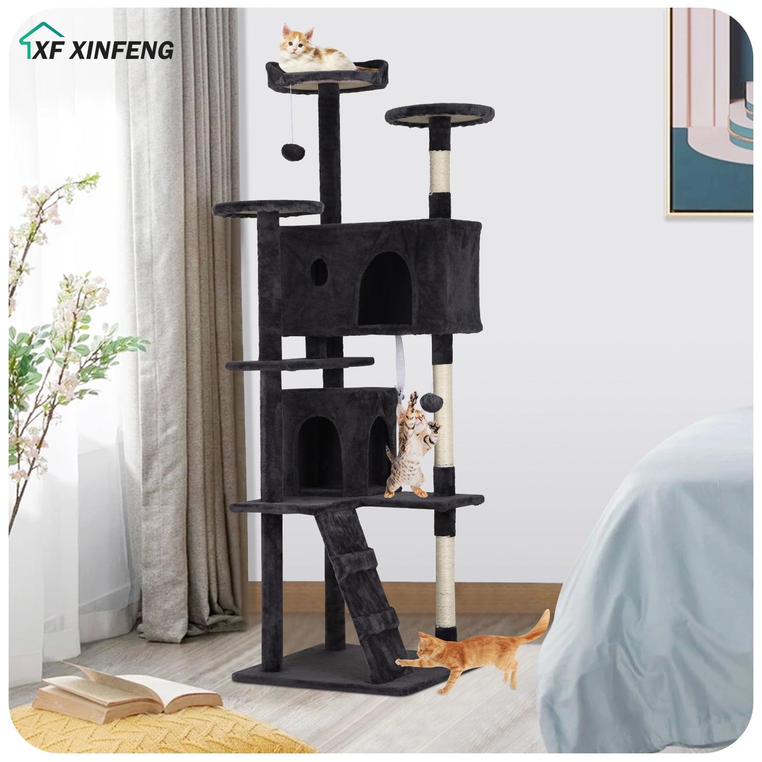 Tucker Murphy Pet™ 70In Cat Tree Tower For Indoor Cats,Multi-Level, Furniture Activity Center With Scratching Posts Stand House Cat Condo With Funny Toys For Kittens Pet Play House,Dark Gray