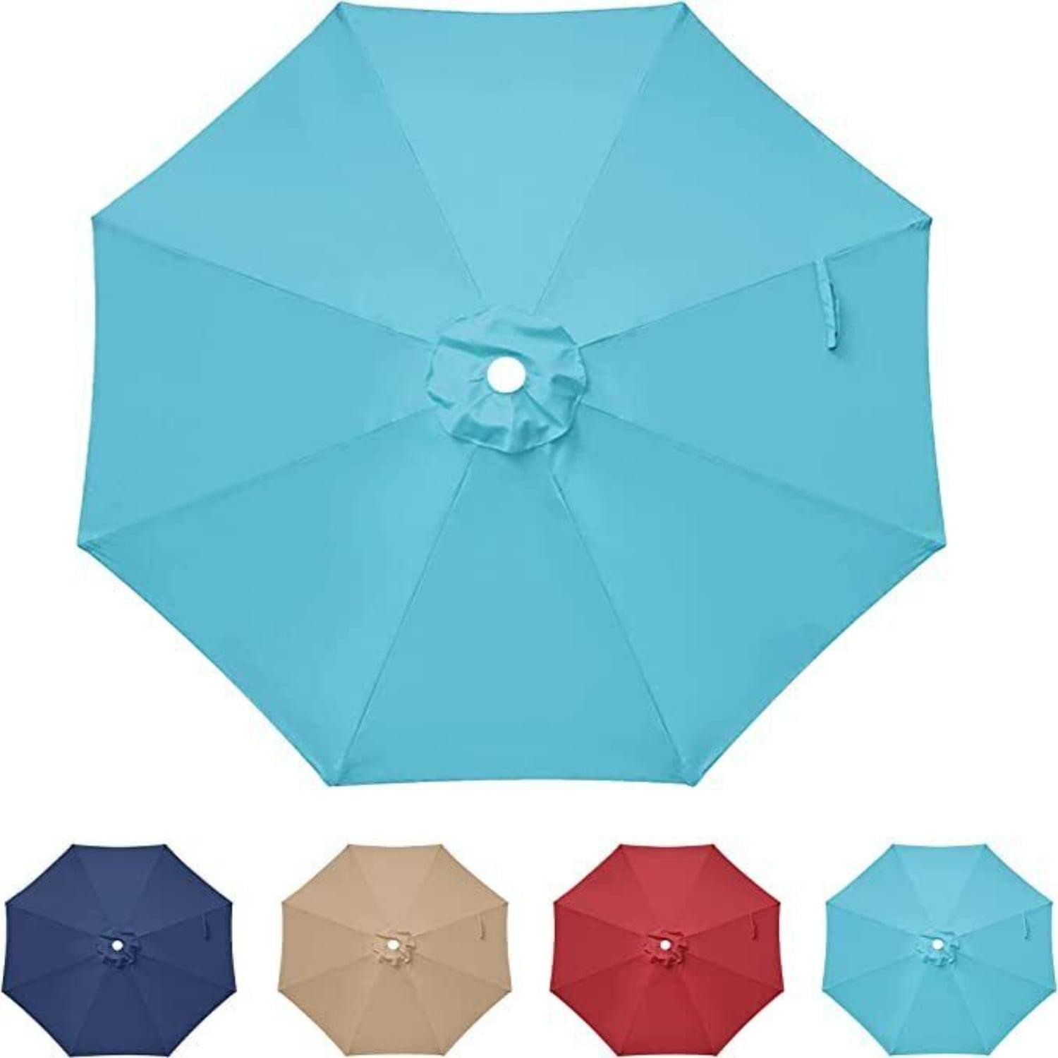 Turquoise 9 ft. UV-Resistant Waterproof Patio Umbrella Canopy