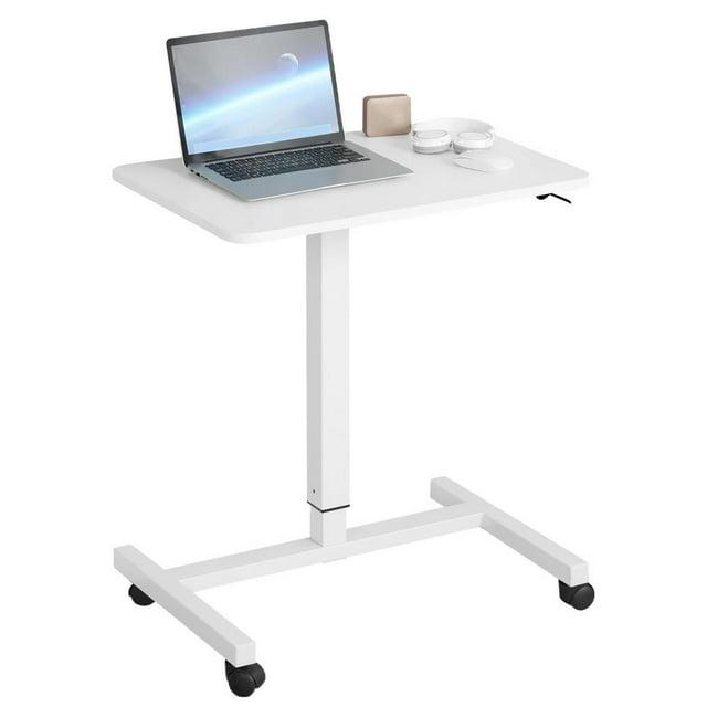 XIANERS Mobile Standing Desk Pneumatic Computer Table Adjustable Height Mobile Stand Up Desk With Wheels Portable Rolling Desk Computer Desk Laptop Desk Standing Table latest