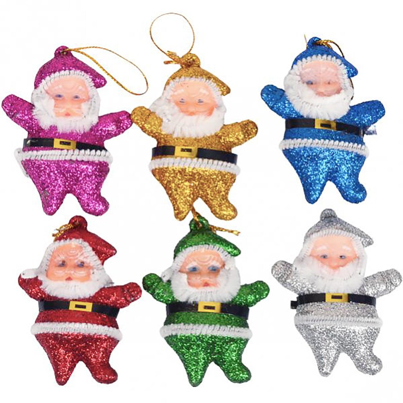 Clearance! 6Pcs Christmas Ornaments Gift, Cute Mini Santa Claus Style Christmas Tree Party Hanging Decorations for Christmas Home Decoration and Various Occasions