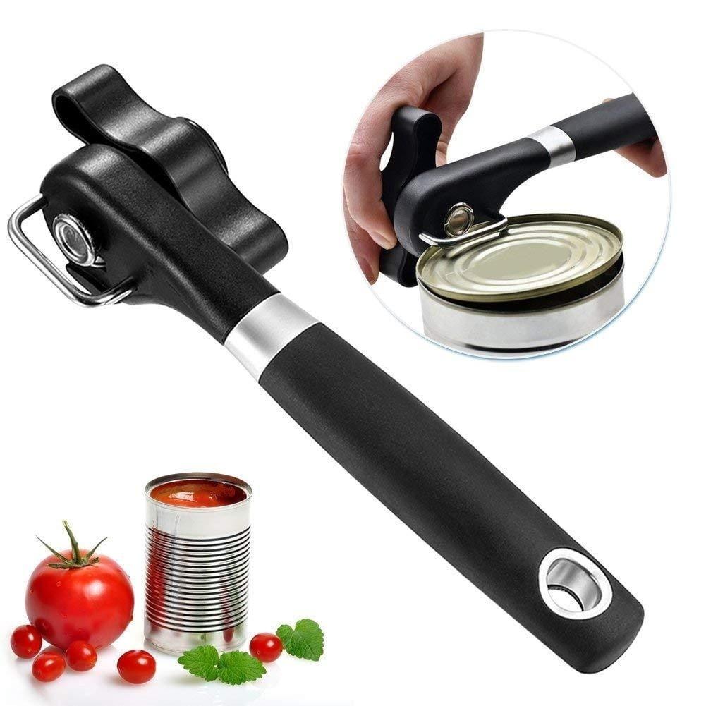 Black Ergonomic Handle Smooth Edge Safe Cut Can Opener