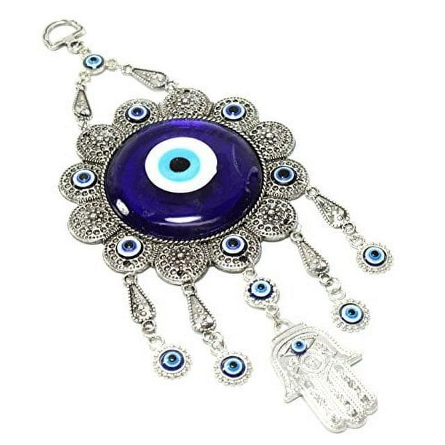 XXXXX Turkish Blue Evil Eye (Nazar) Flower Hamsa Hand Amulet Wall Hanging Home Decor Protection Good Luck Blessing Housewarming Birthday Gift US Seller