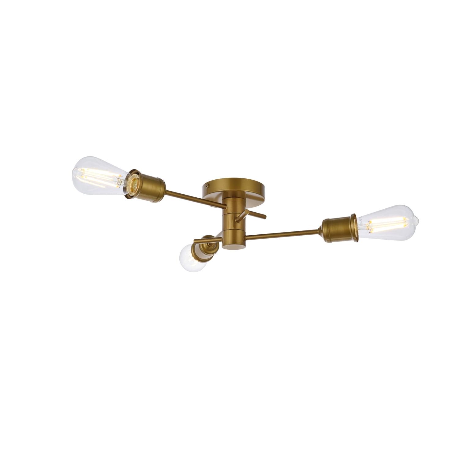 Xavier Adjustable Brass 3-Light Indoor/Outdoor Flush Mount