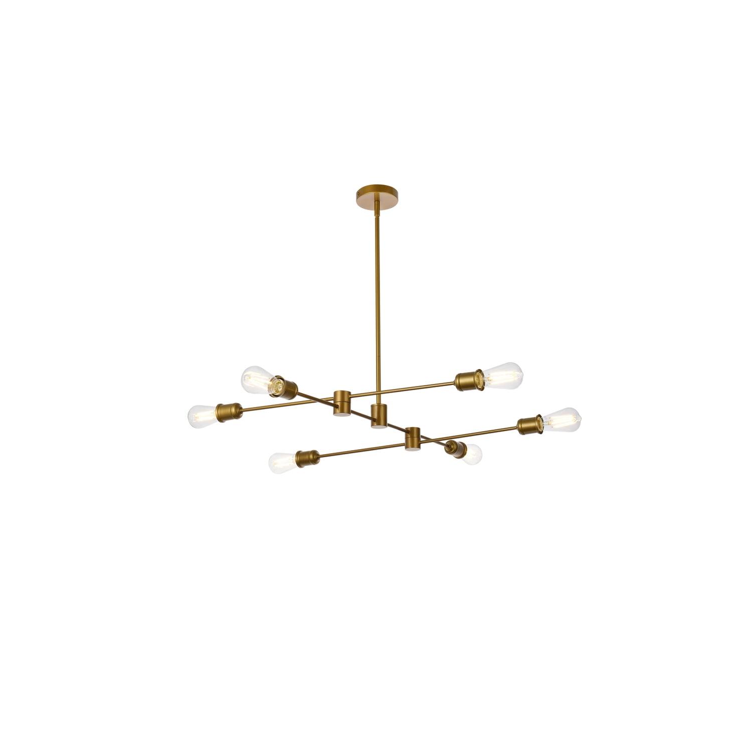 Xavier 6 lights pendant in brass