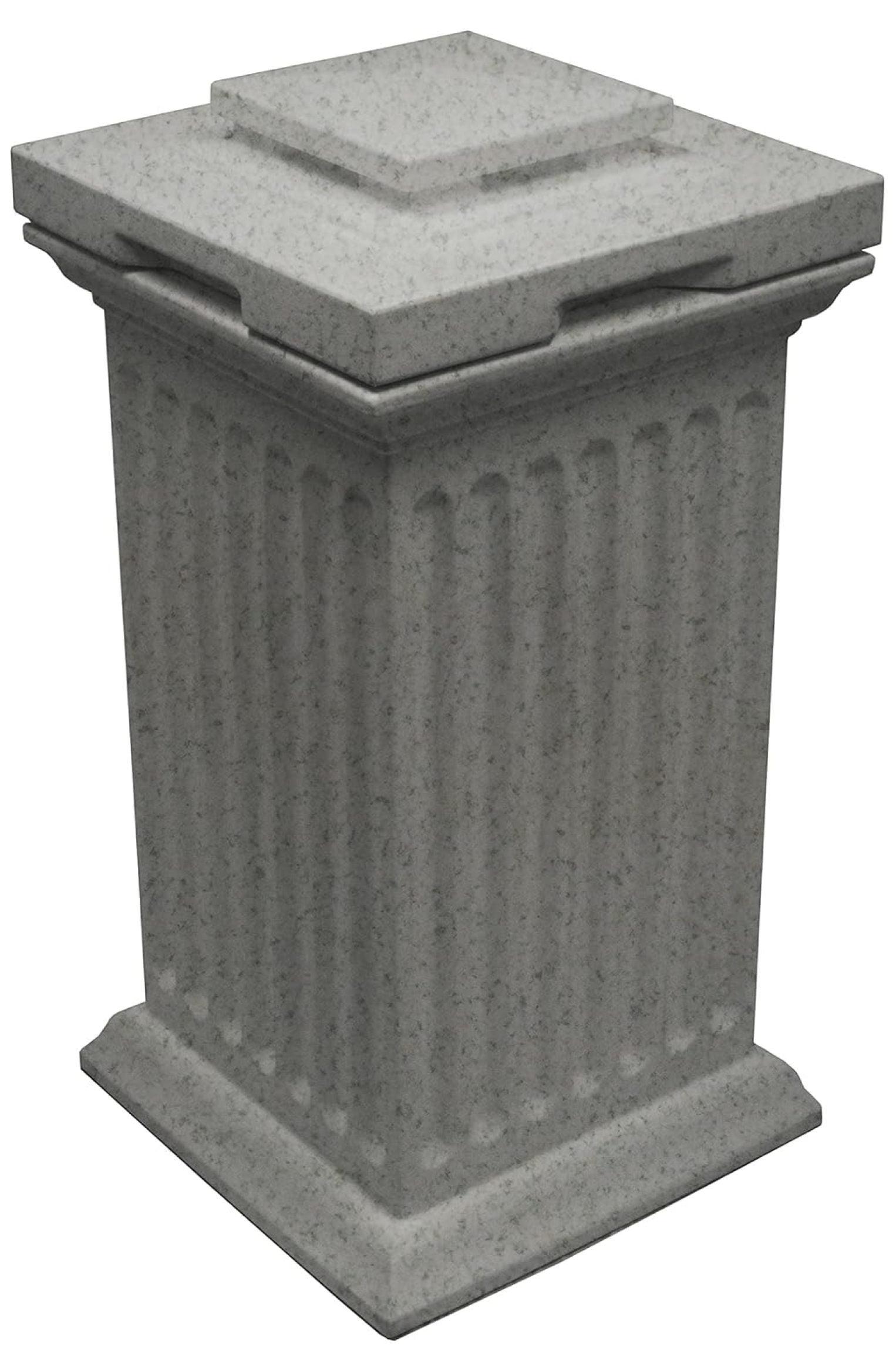 Savannah Dark Granite Plastic Column Storage and Waste Bin, 30 Gallon