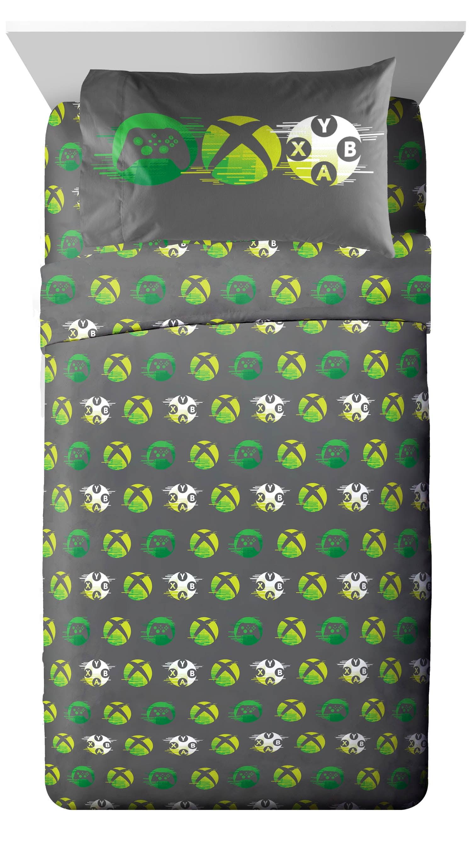 Xbox Kids 3-Piece Twin Sheet Set, Microfiber, Black, Microsoft