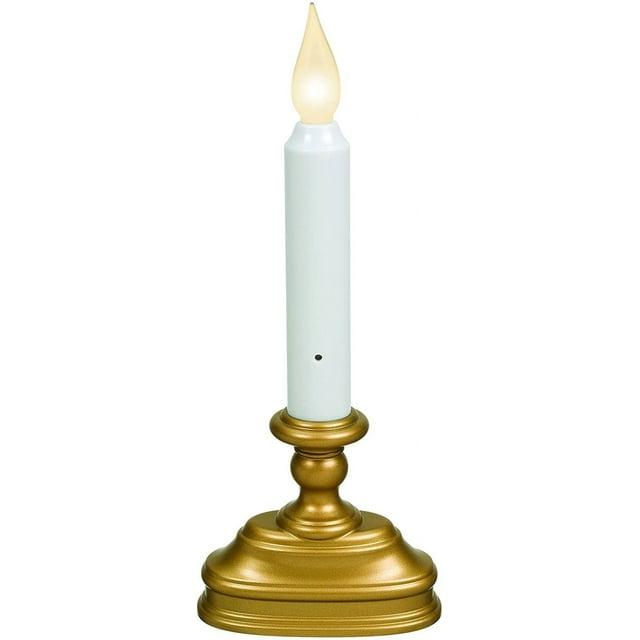 Xodus Innovations FPC1320B Dual Flame Color Dusk to Dawn Sensor Battery Operated 8.5 inch LED Window Candle, Gold