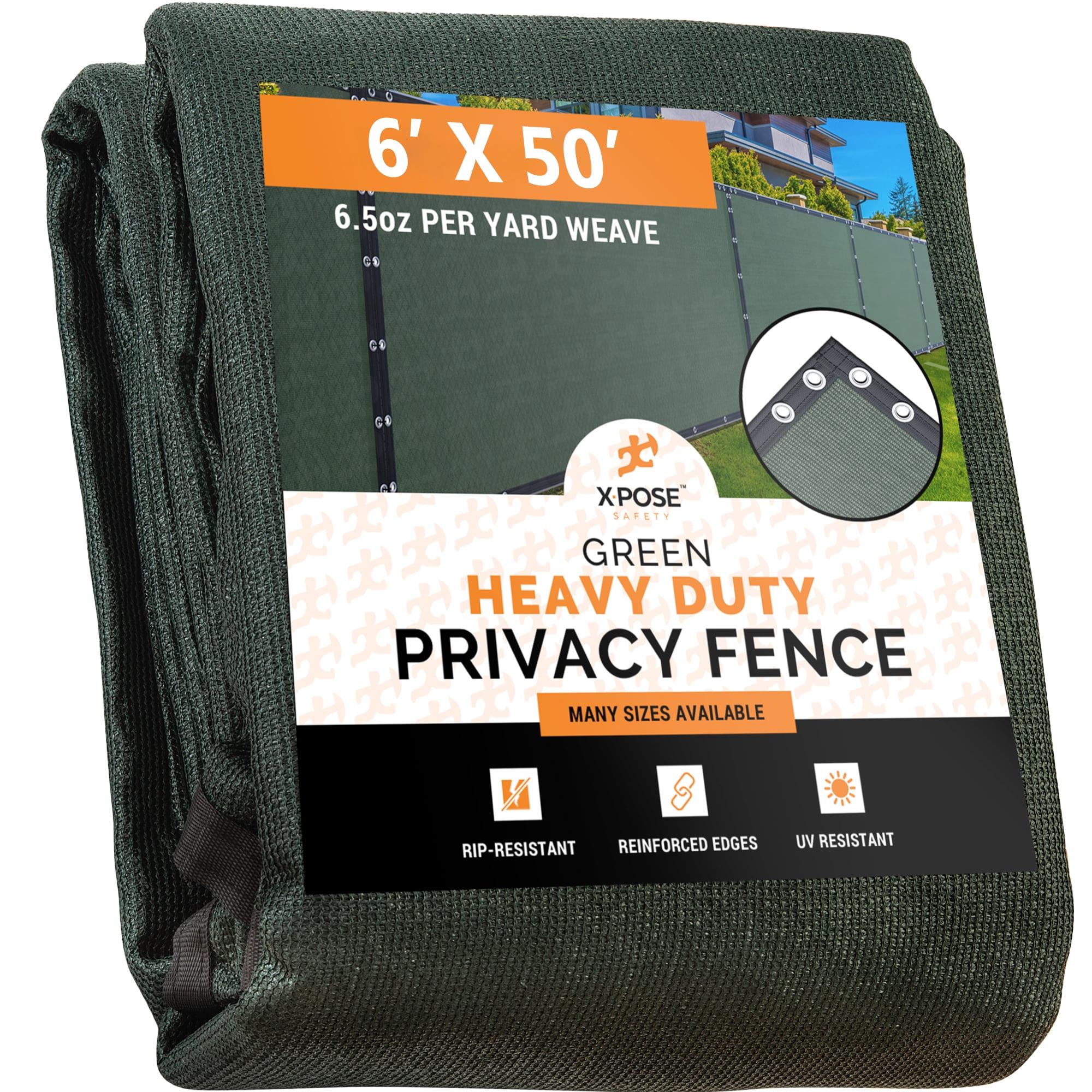Xpose Safety Heavy Duty Privacy Screen Fence - 6’ x 50’ Green - 90% Visibility and UV Blocking - Easy Installation, Breathable Mesh for Yard, Garden, Greenhouse, Plant Nursery, Pet Kennel, Dog Run